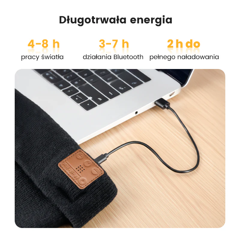Ładowana Czapka z Diodami LED i Bluetooth